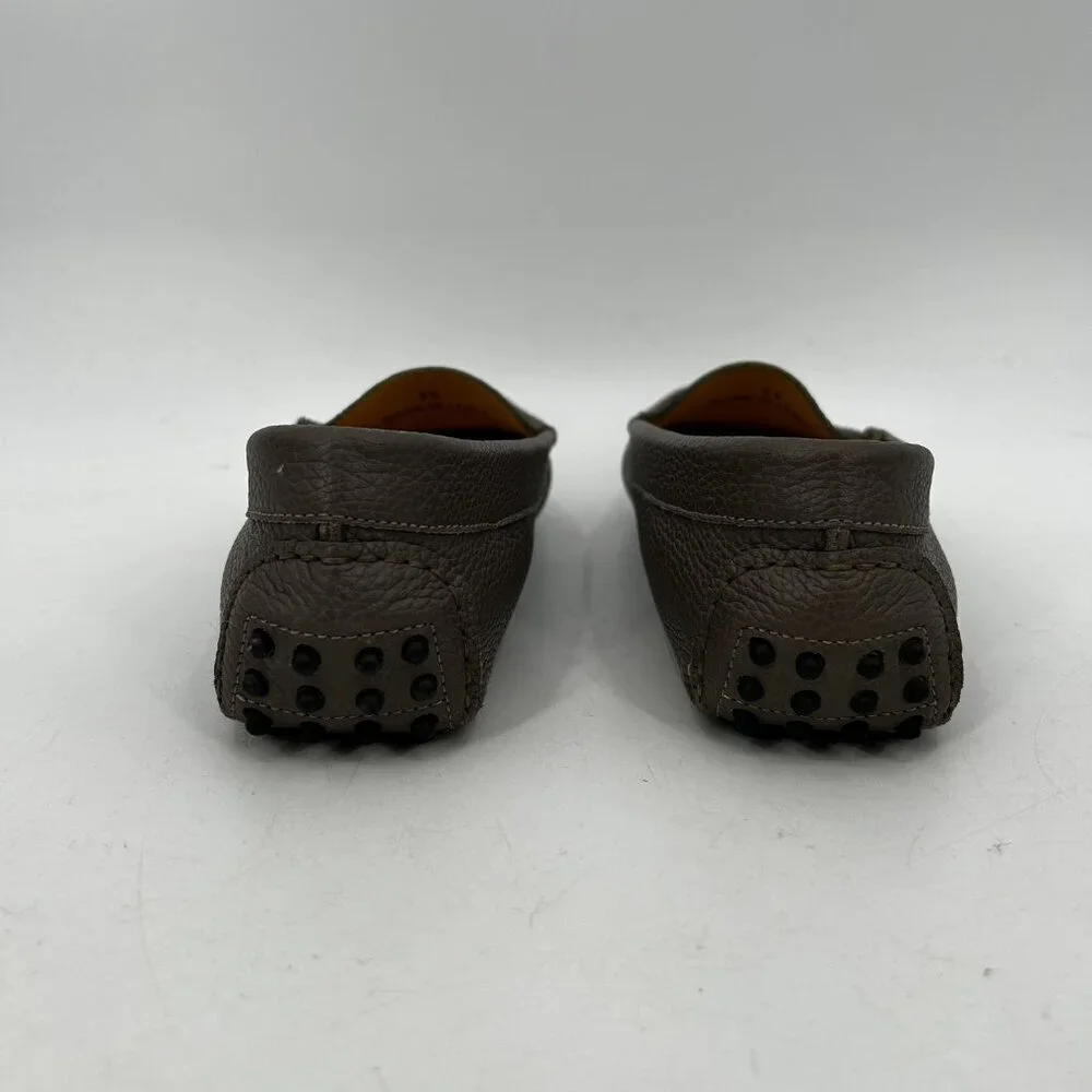 M. GEMI Women's Felize Taupe Gray Leather Driving Moccasin Loafer Shoes Size 5